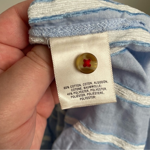 Anthropologie Building 18 South Seas Tunic Blue Striped Tie Waist Size 12 - Picture 7 of 10